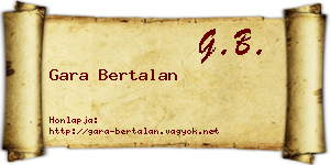 Gara Bertalan névjegykártya