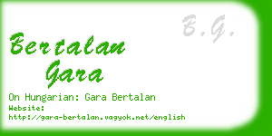 bertalan gara business card